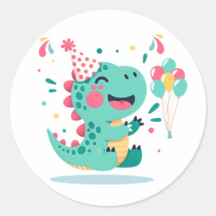Adesivos de Aniversário de Meninos Dinossauros   F