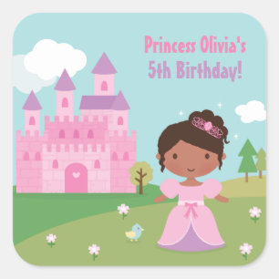 Adesivos de Aniversário de Princesa Afro-Americana