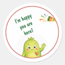 Adesivos de Aniversário do Monstro Verde Fofo