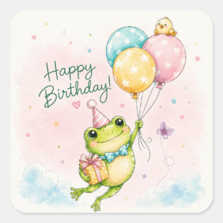 Adesivos de Aniversário em Aquarela Fofa | Diverti