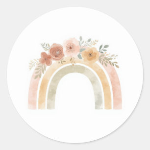 Adesivos de Aniversário Floral Arco-íris Minimalis