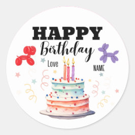 Adesivos de Aniversário, Forma Redonda