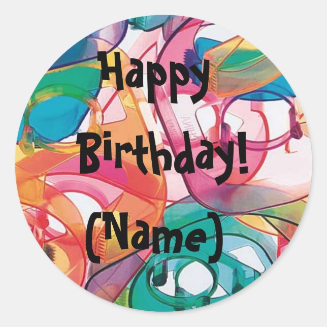 Adesivos de aniversário personalizados (Frente)