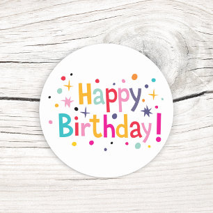 Adesivos de Aniversário Retro Confetti