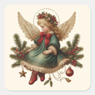 Adesivos de Anjo de Natal Vintage