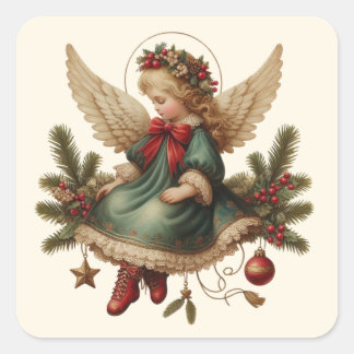 Adesivos de Anjo de Natal Vintage