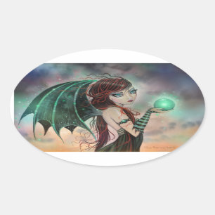 Adesivos de Arte de Fantasia de Fada Gótica Verde