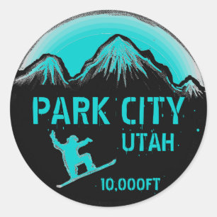 Adesivos de arte em snowboard de Park City Utah