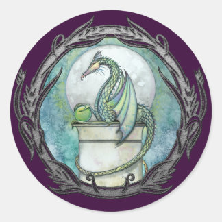 Adesivos de Arte Fantasia Gótica do Dragão Verde