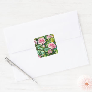 Adesivos de Arte Floral Rosas Pink Bonitas