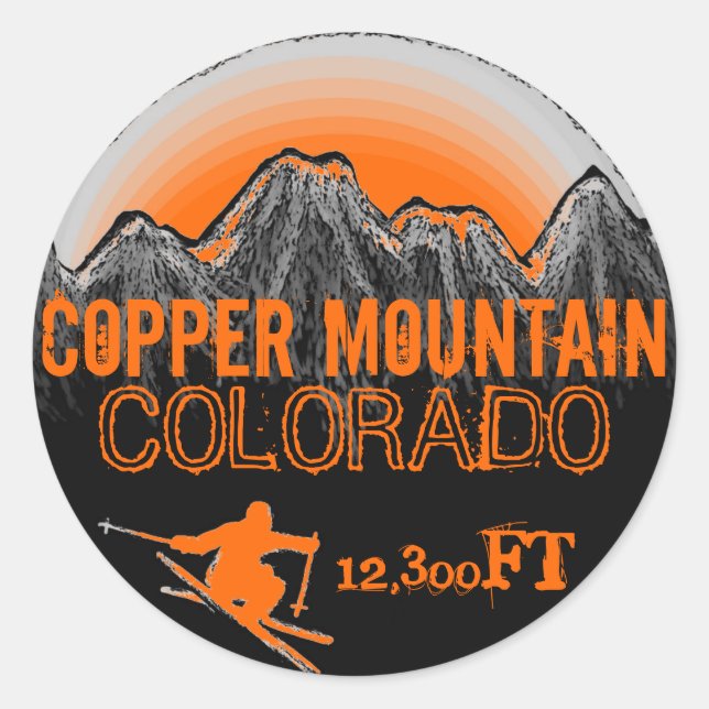 Adesivos de arte laranja de esqui da Copper Mounta (Frente)