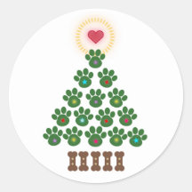 Adesivos de Árvore de Natal com Pegadas de Pata