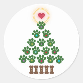 Adesivos de Árvore de Natal com Pegadas de Pata
