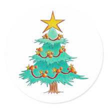 Adesivos de árvore de Natal festiva