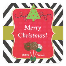 Adesivos de árvore moderna e cake pops de Natal