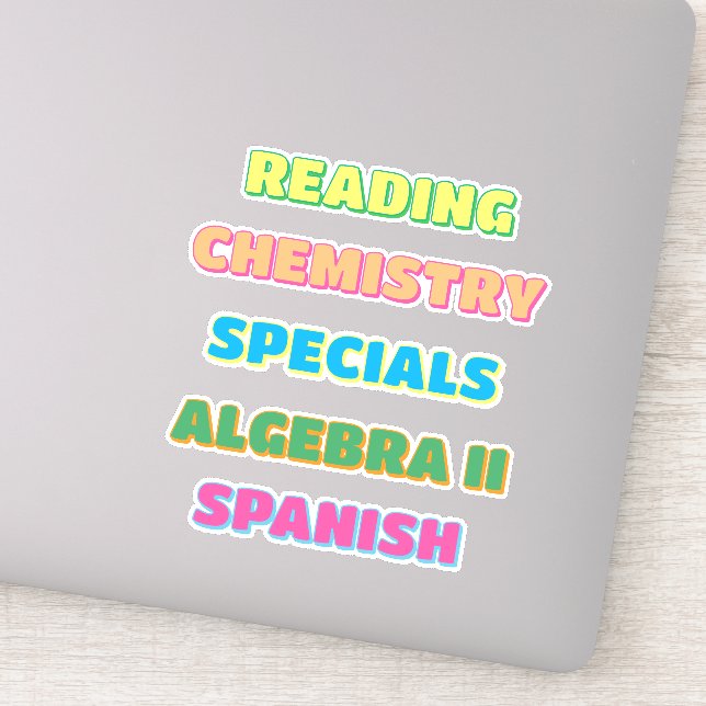 Adesivos de Assunto Escolar com Sombra Estética (Detalhe)