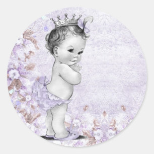 Adesivos de Babá de Lavanda Roxa Vintage