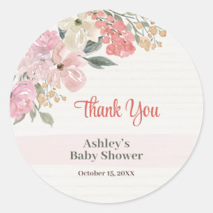 Adesivos de Baby Shower Agradecimento Etiquetas Fl