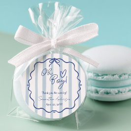 Adesivos de Baby Shower Menino Azul Clássico Moder