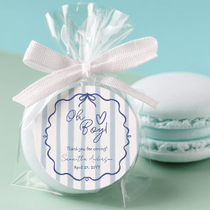 Adesivos de Baby Shower Menino Azul Clássico Moder
