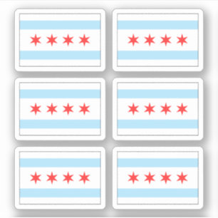 Adesivos de bandeira de Chicago, seis