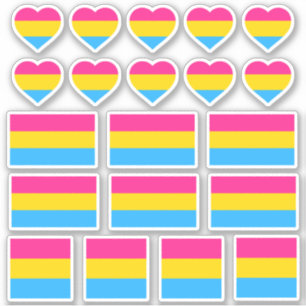 Adesivos de Bandeira & Orgulho Pansexual / Coraçõe