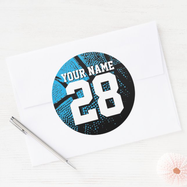 Adesivos de basquete grandes com número de camisa  (Envelope)