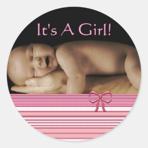 Adesivos de Bebê Menina com a foto do seu bebê