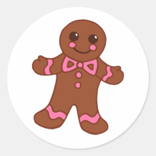 Adesivos de Biscoito de Natal Bonito Menino de Pão