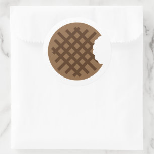 Adesivos de biscoito waffle mordido