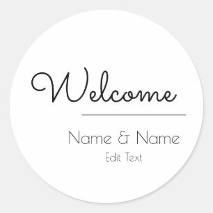 Adesivos de Boas-Vindas Minimalistas e Simples