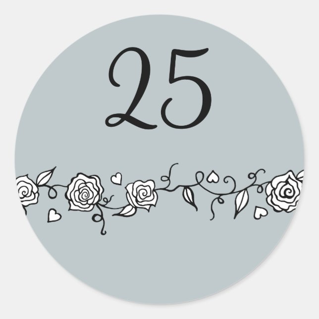 Adesivos de Bodas de Prata de 25 Anos (Frente)