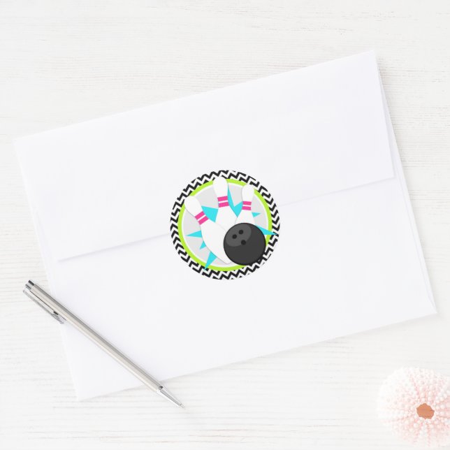 Adesivos de Boliche Neon Chevron (Envelope)