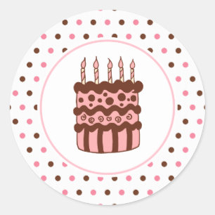 Adesivos de Bolo de Aniversário