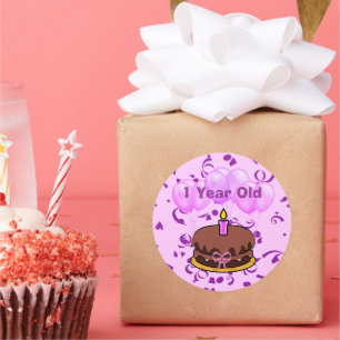 Adesivos de Bolo de Aniversário de 1 Ano Ultra Fof