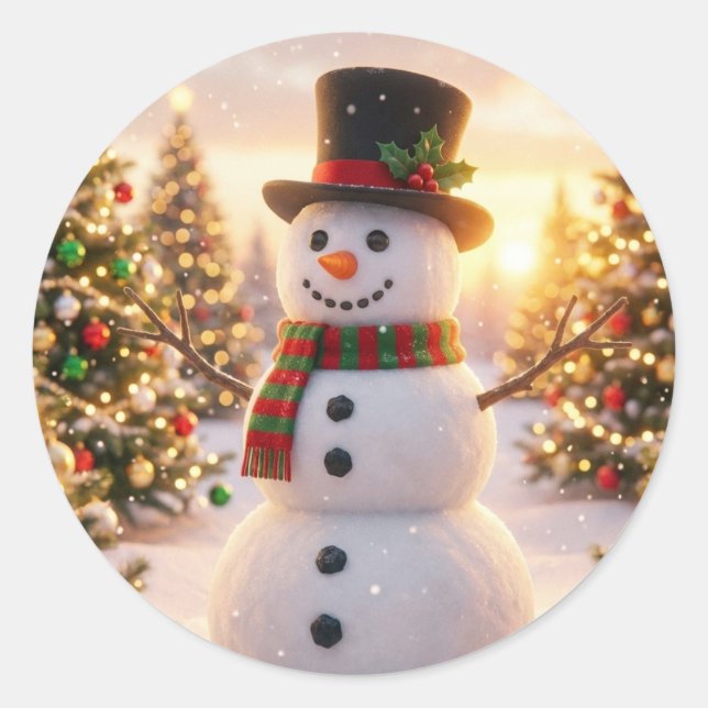 Adesivos de boneco de neve coleção de natal  (Frente)