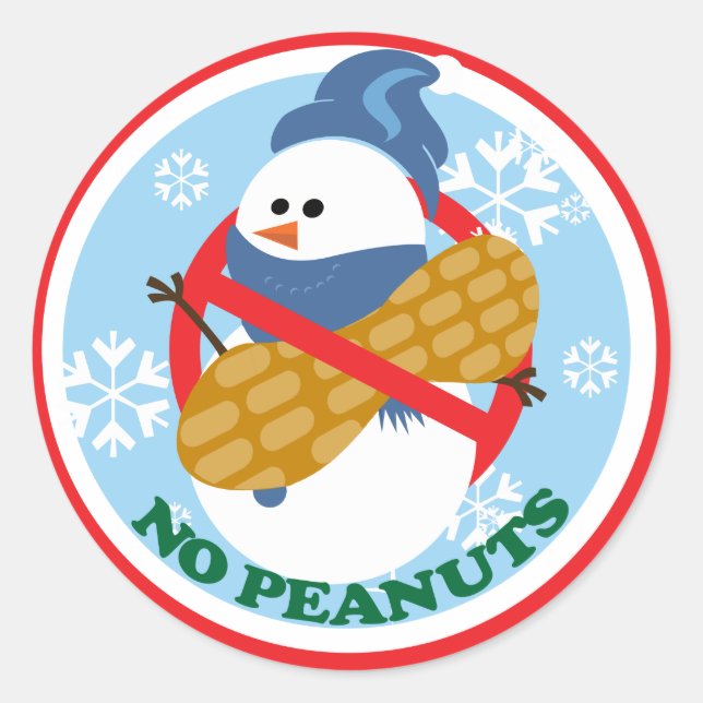 Adesivos de Boneco de Neve de Natal Sem Amendoins (Frente)