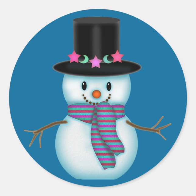 Adesivos de Boneco de Neve Fofo (Frente)