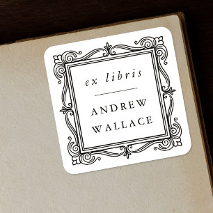 Adesivos de Bookplate Ex Libris Clássico Ornamenta
