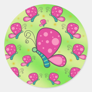 Adesivos de Borboleta de Cor Magenta