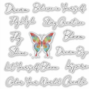 Adesivos de Borboleta Inspiradores Colorir Seu Mun