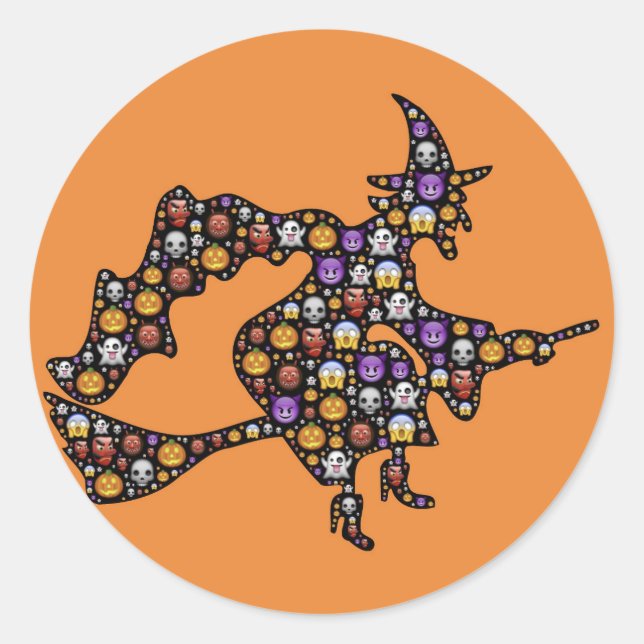 adesivos de bruxas halloween emoji (Frente)