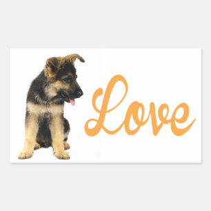 Adesivos de Cachorro Filhote Pastor Alemão Amor