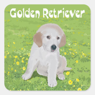 Adesivos de Cachorro Filhote Retriever Dourado Amo