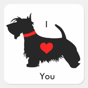 Adesivos de cachorro Scottie - Eu amo você