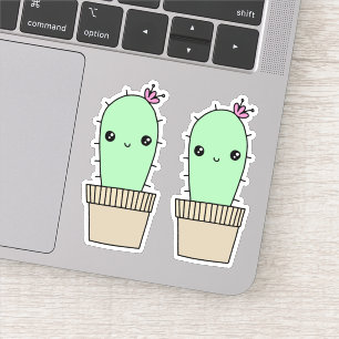 Adesivos de cacto do estilo kawaii