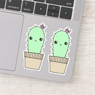 Adesivos de cacto do estilo kawaii, bonitos