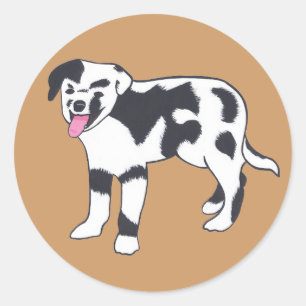 Adesivos de cães brancos e pretos