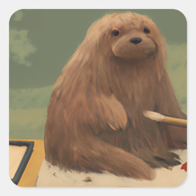 adesivos de cães peludos fofos (Frente)