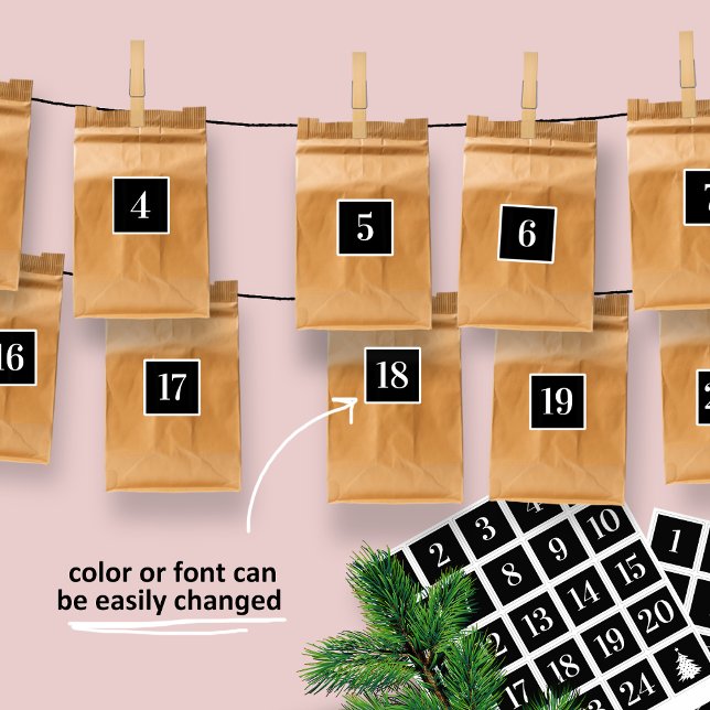 Adesivos de Calendário Antecipados de Natal (Criador carregado)